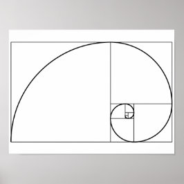 Fibonacci Spiral Golden Verhältnis Poster