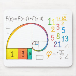 Fibonacci Spiral Math Mousepad