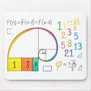 Fibonacci Spiral Math Mousepad