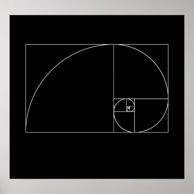 Fibonacci Spiral Poster (Vorne)