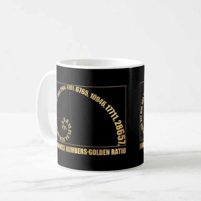 Fibonacci-Zahlen, goldenes Verhältnis Kaffeetasse (Vorderseite Links)