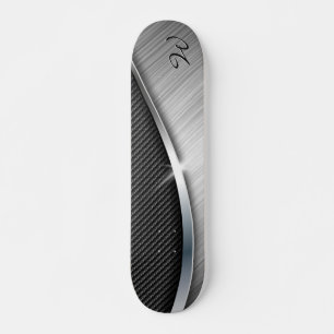 Fibre de carbone et métal brossé 4 skateboard