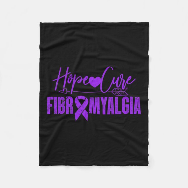 Fibro Awareness Hope Cure Fibromyalgie Fibromyosit Fleecedecke (Vorderseite)