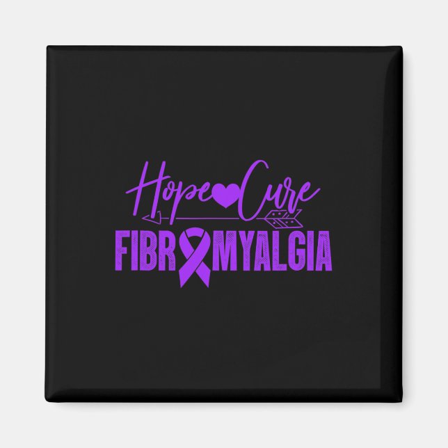 Fibro Awareness Hope Cure Fibromyalgie Lila Ribb Magnet (Vorne)