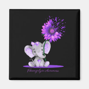 FIBROMYALGIA AWARENESS Niedlich Elephant Sonnenblu Magnet