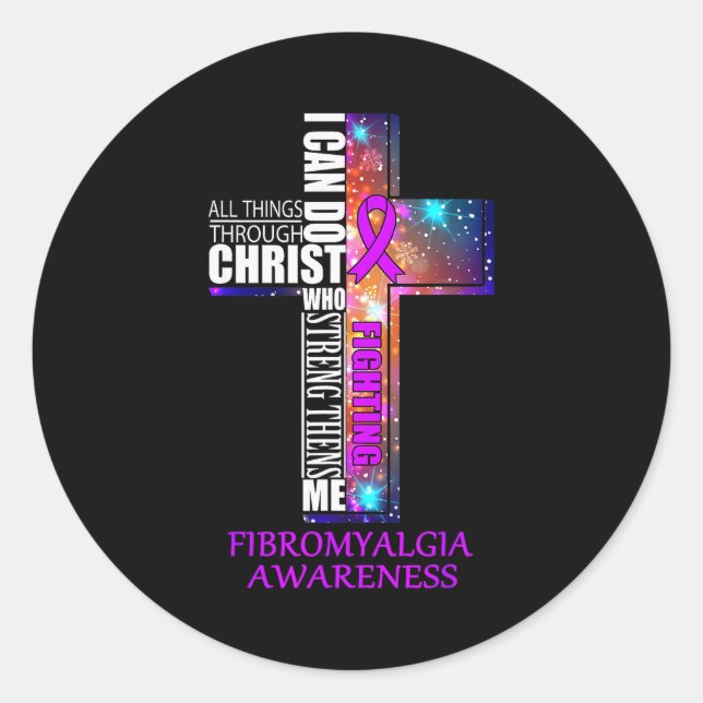 Fibromyalgia Awareness Shirt - Christmas Gift Shir Runder Aufkleber (Vorderseite)