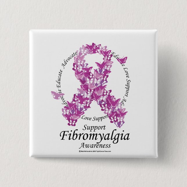 Fibromyalgia-Band der Schmetterlinge Button (Vorderseite)