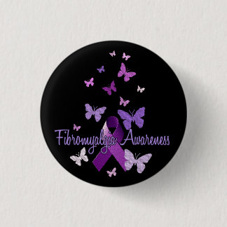 Fibromyalgia-Bewusstsein (Band u. Schmetterlinge) Button