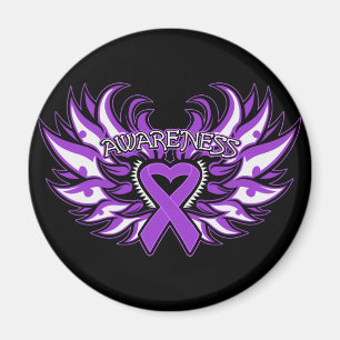 Fibromyalgia-Bewusstseins-Herz Wings.png Magnet