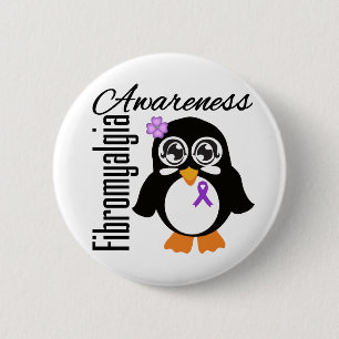 Fibromyalgia-Bewusstseins-Pinguin Button