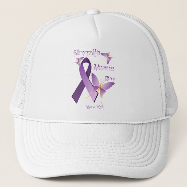 Fibromyalgia-Bewusstseins-Tageshüte Truckerkappe (Vorderseite)