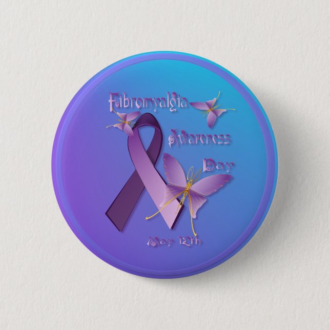Fibromyalgia-Bewusstseins-Tagesknopf Button (Vorderseite)