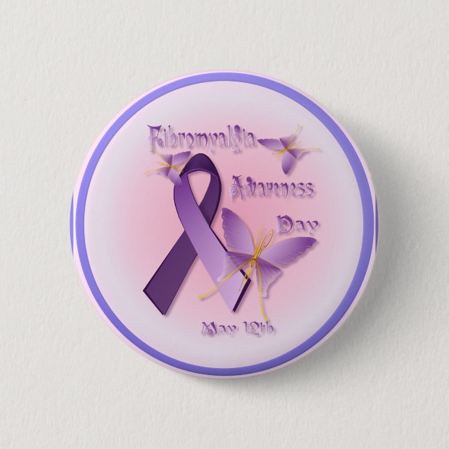 Fibromyalgia-Bewusstseins-Tagesknopf Button (Vorderseite)