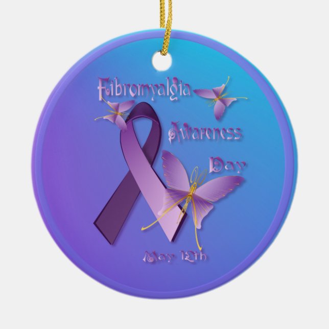 Fibromyalgia-Bewusstseins-Tagesverzierung Keramik Ornament (Vorne)