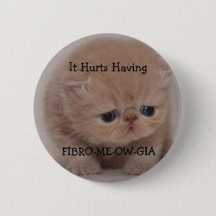 Fibromyalgia-Bewusstseins-trauriger Kätzchen-Knopf Button