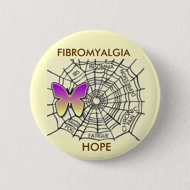 FIBROMYALGIA-BUTTON DER HOFFNUNG - GELB BUTTON (Vorderseite)