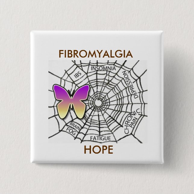 FIBROMYALGIA-BUTTON DER HOFFNUNG - WEISS BUTTON (Vorderseite)