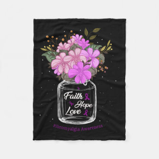 Fibromyalgia Faith Liebe Hoffnung Blume Jar Bewuss Fleecedecke