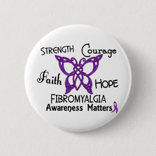 Fibromyalgia-keltischer Schmetterling 3 Button