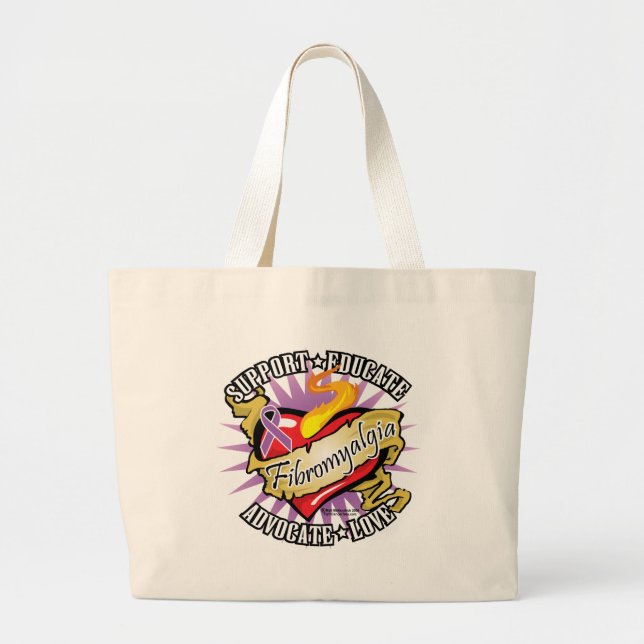 Fibromyalgia-Klassiker-Herz Jumbo Stoffbeutel (Vorne)