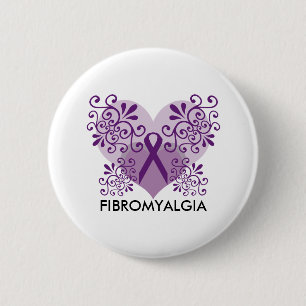 Fibromyalgia-lila Band mit Schmetterling Button