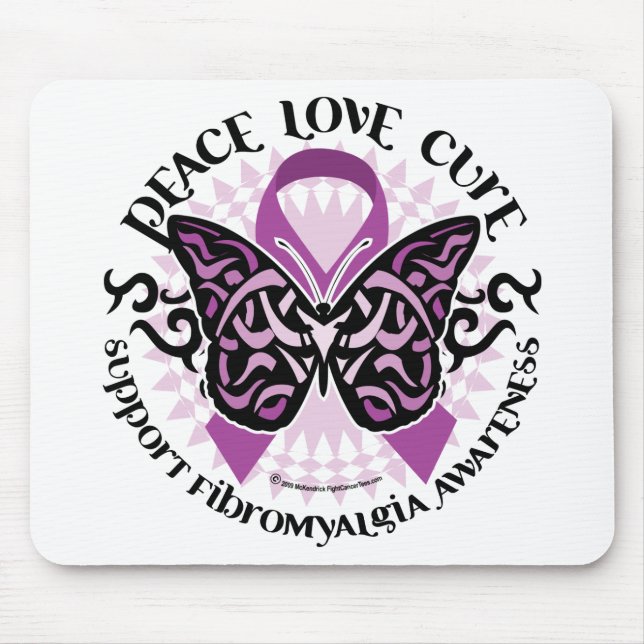 Fibromyalgia-Schmetterling Stammes- Mousepad (Vorne)