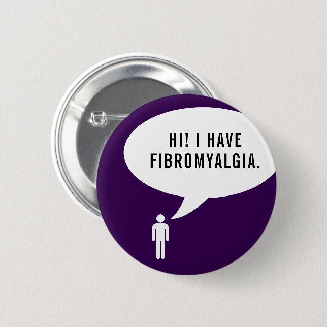 FIBROMYALGIA-Sprechblase Button (Vorne & Hinten)