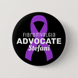 Fibromyalgie Advocate Ribbon Black Button