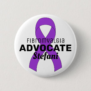 Fibromyalgie Advocate Ribbon weiße Taste Button
