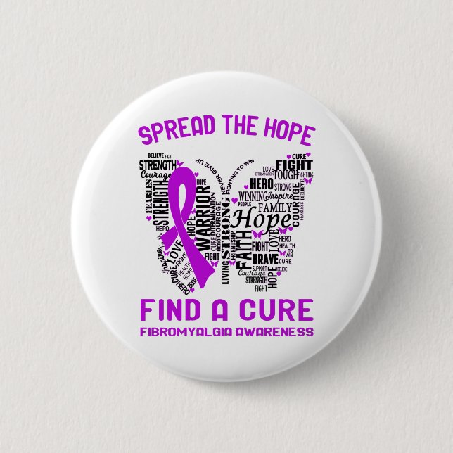 Fibromyalgie Aufklärung Monat Bonbongeschenke Button (Vorderseite)