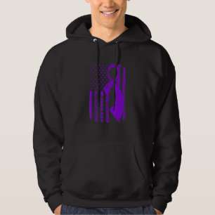 Fibromyalgie Awareness American Flag Niemand kämpf Hoodie