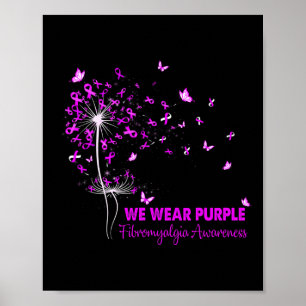 Fibromyalgie Awareness Faith Hope Liebe Dandelion Poster
