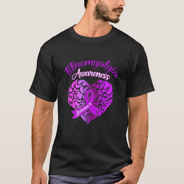 Fibromyalgie Bewusstsein Chronische Schmerzen Frau T-Shirt (Vorderseite)