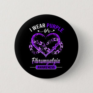 Fibromyalgie Bewusstsein ich trage Lila Schmetterl Button