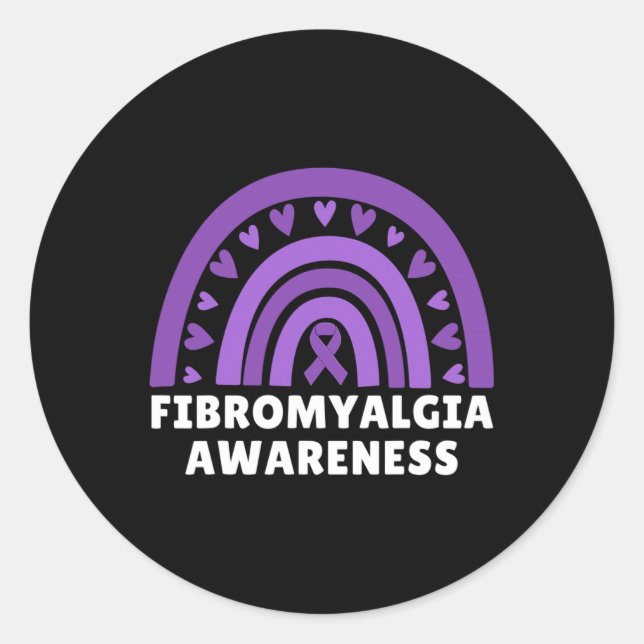 Fibromyalgie Bewusstsein Männer Frauen Niedlich Ra Runder Aufkleber (Vorderseite)
