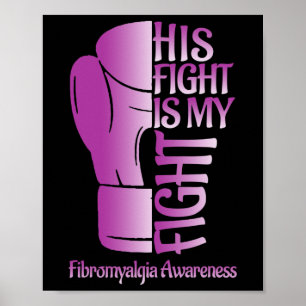 Fibromyalgie Bewusstsein Ribbon Boxhandschuhe Fibr Poster
