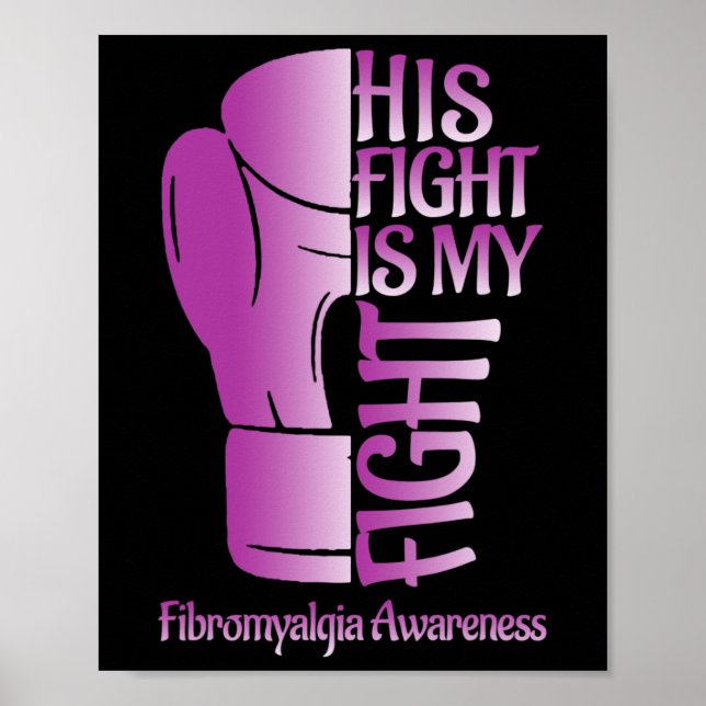 Fibromyalgie Bewusstsein Ribbon Boxhandschuhe Fibr Poster (Vorne)