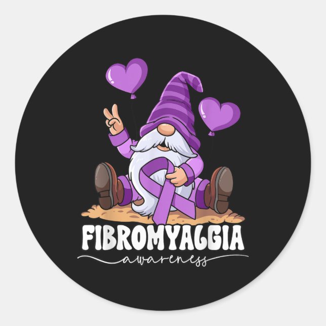 Fibromyalgie Bewusstsein Runder Aufkleber (Vorderseite)