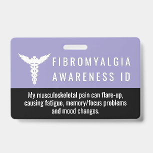 Fibromyalgie-Bewusstseins-ID-Geduld-PVC-Abzeichen Ausweis