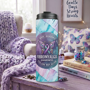 Fibromyalgie-Bewusstseins-Schmetterlingsband Thermosbecher