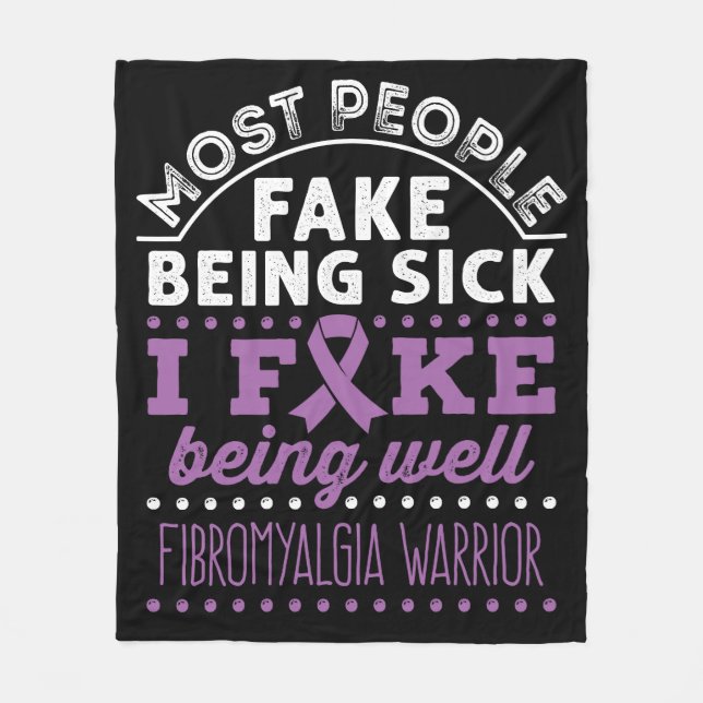 Fibromyalgie Bewusstseinsbildung Krieger Fake gut  Fleecedecke (Vorderseite)