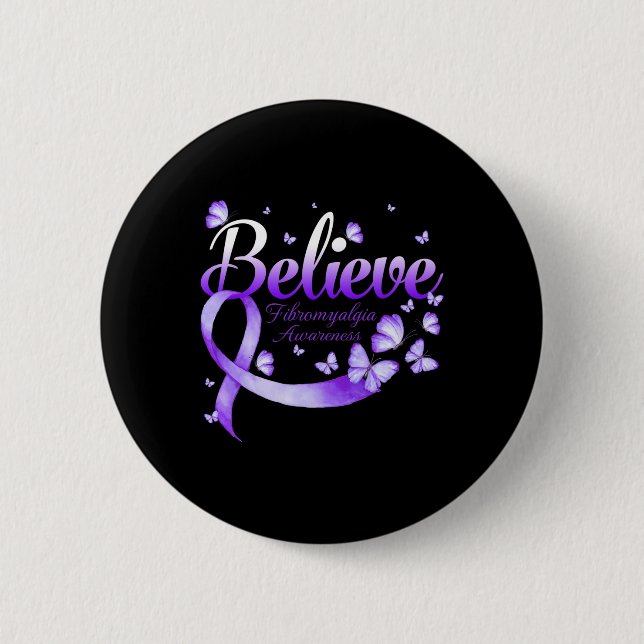Fibromyalgie Butterfly Button (Vorderseite)