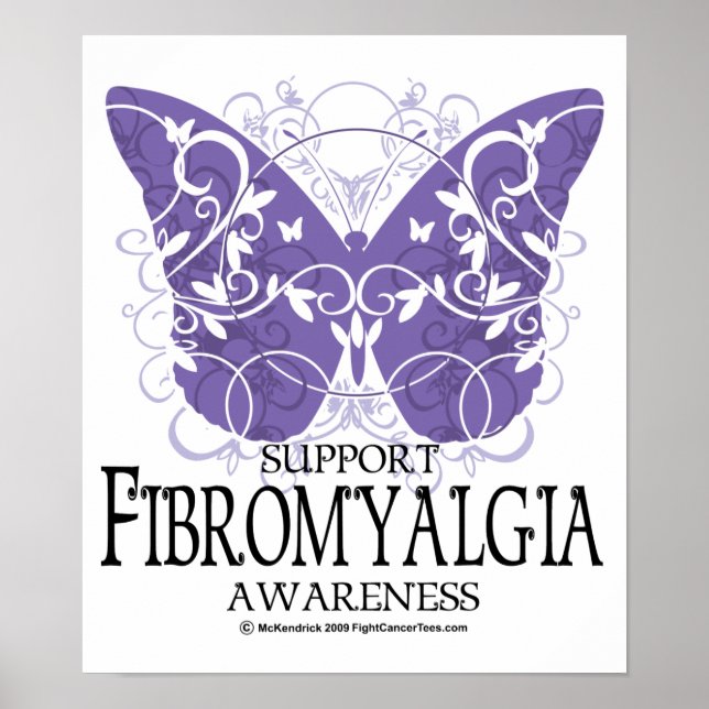 Fibromyalgie Butterfly Poster (Vorne)