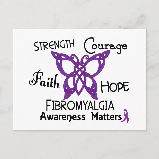 Fibromyalgie Celtic Butterfly 3 Postkarte (Vorderseite)