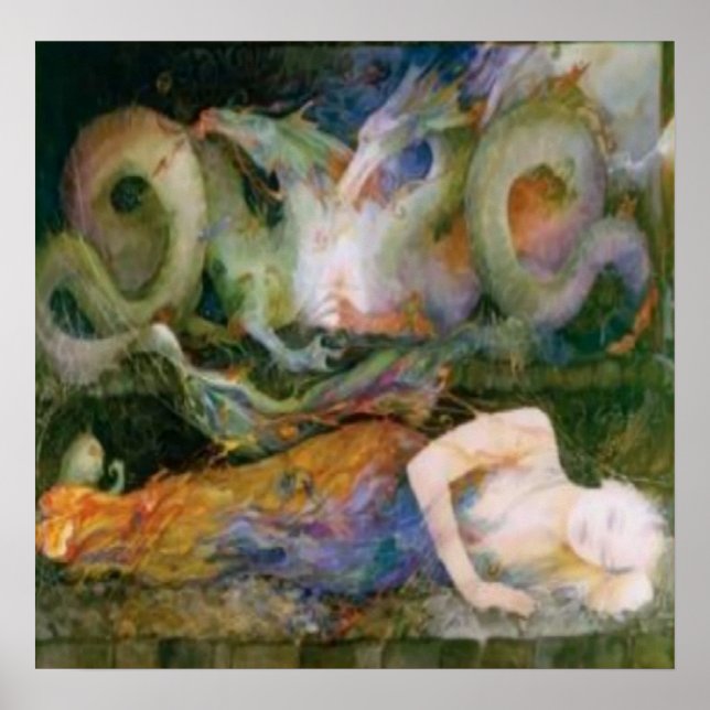 Fibromyalgie, der Drache im Inneren Poster (Vorne)