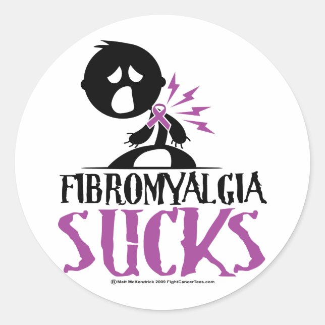 Fibromyalgie Ist zum Kotzen Runder Aufkleber (Vorderseite)