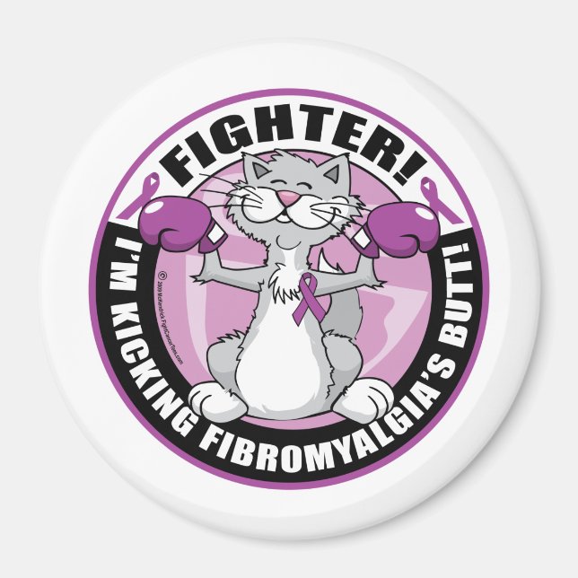 Fibromyalgie Kampfkatze Magnet (Vorne)