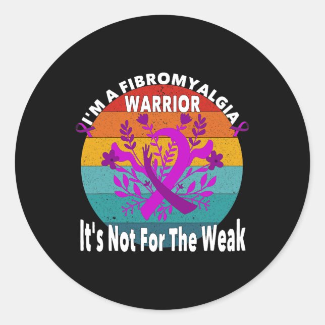 Fibromyalgie-Krieg-Zitat Runder Aufkleber (Vorderseite)