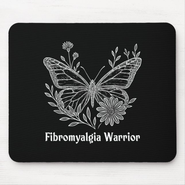 Fibromyalgie-Krieger-Bewusstseins-Schmetterling Un Mousepad (Vorne)