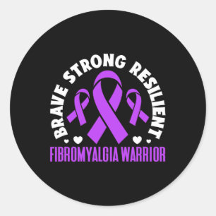 Fibromyalgie Krieger Brave Strong Resilient Fibro Runder Aufkleber